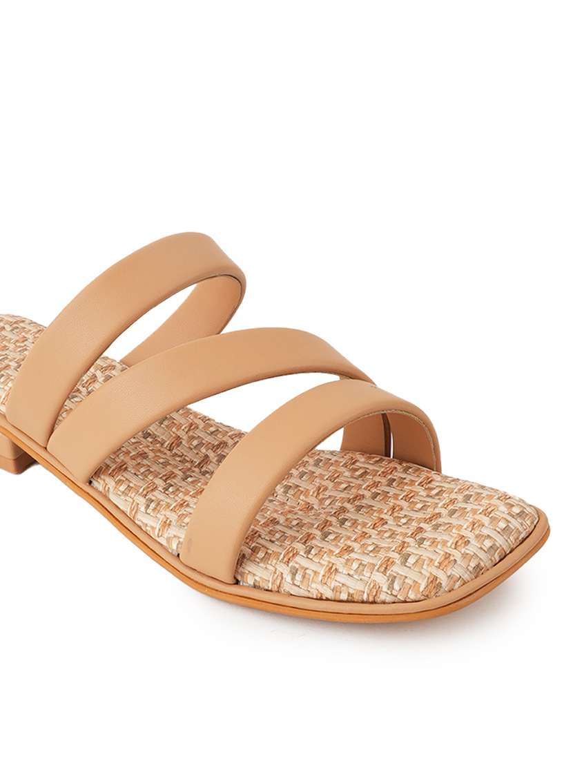 women beige slip on sandal - 21646545 - Standard Image - 4