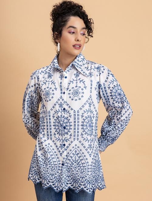 women embroidered long sleeve shirt - 21646597 - Standard Image - 0