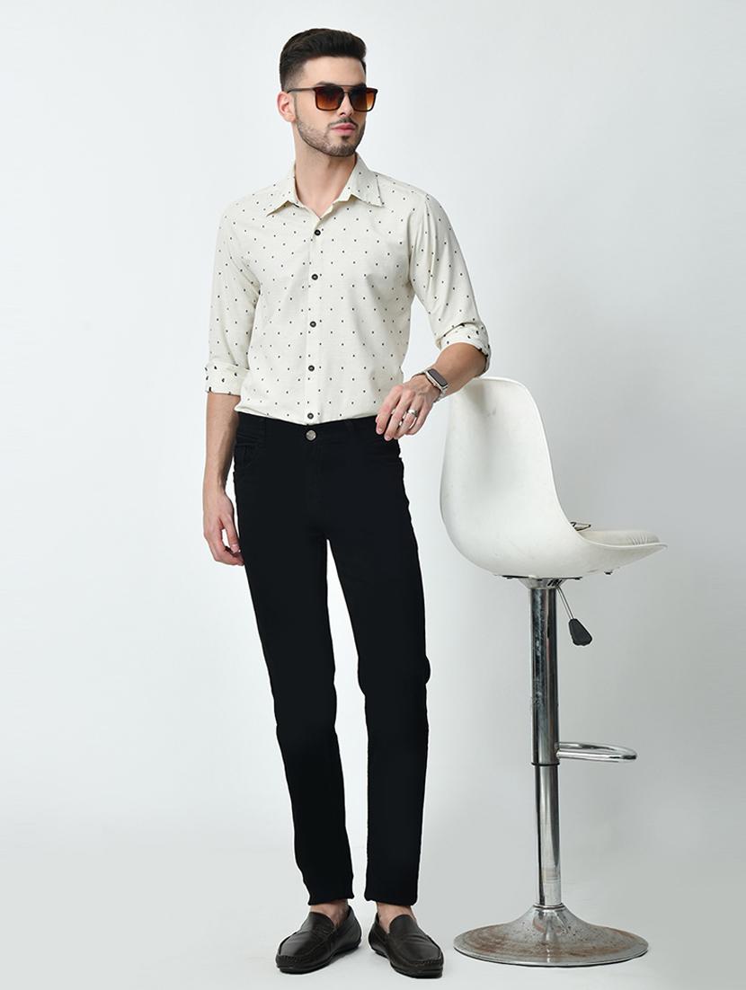 men regular fit printed long sleeve casual shirt - 21646645 - Standard Image - 4