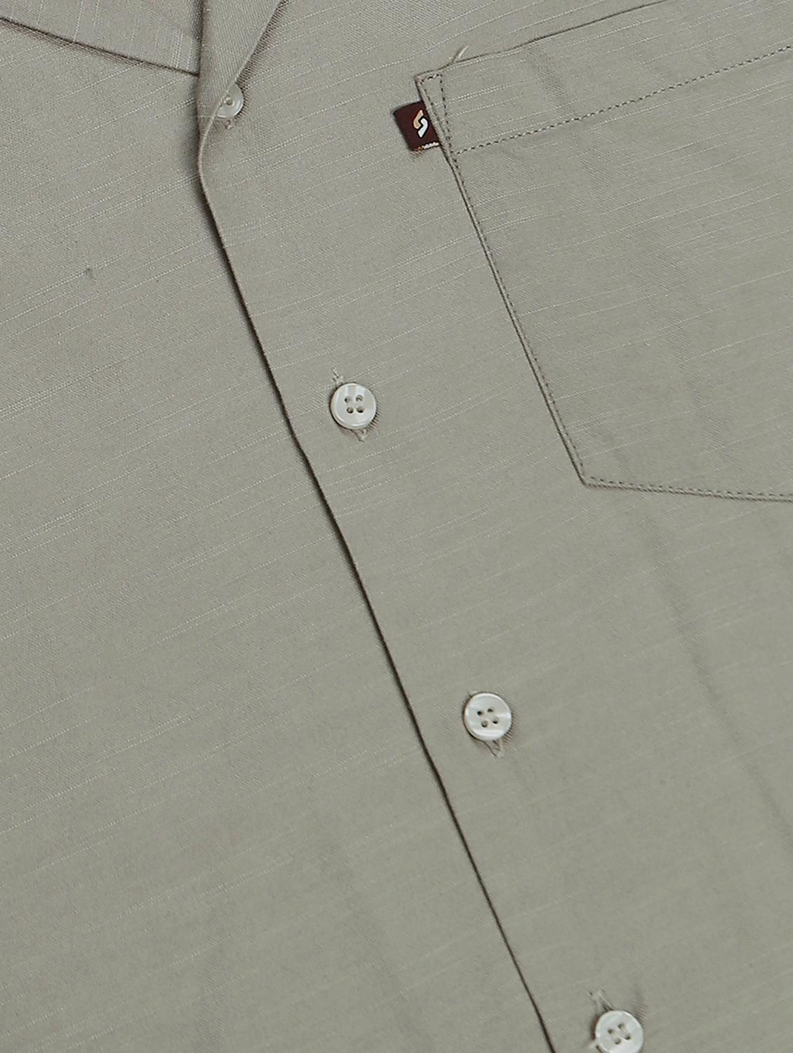 men solid short sleeves casual shirt - 21646684 - Standard Image - 4