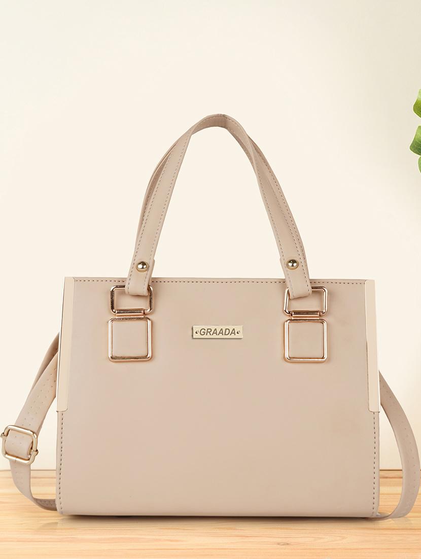 women cream plain handbag - 21646717 - Zoom Image - 0