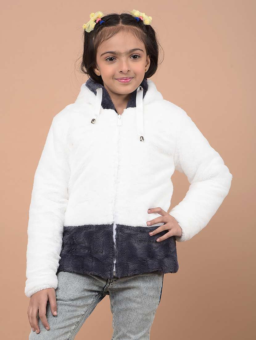 girls color block long sleeve jacket