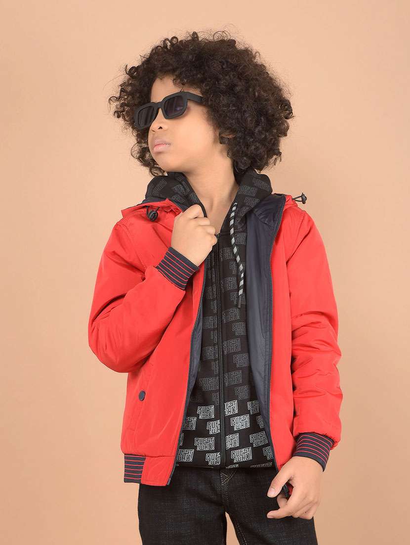 boys solid long sleeves reversible jacket