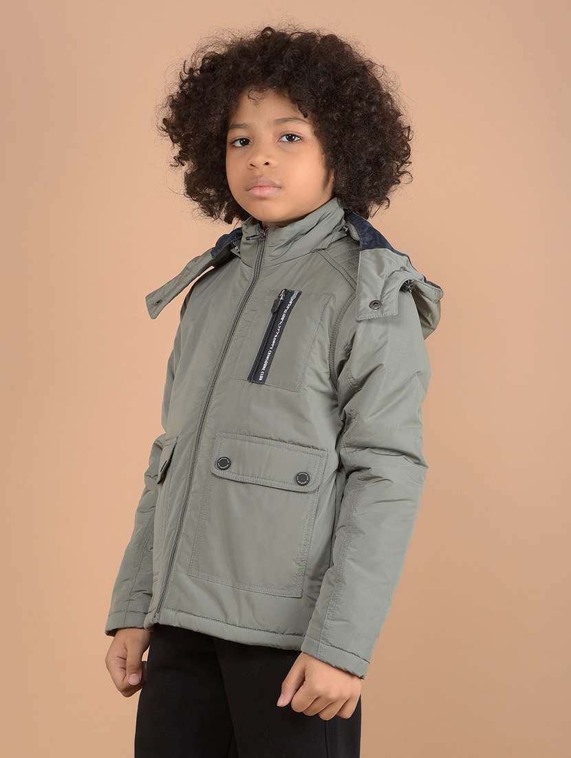 boys solid long sleeve quilted jacket - 21646748 -  Standard Image - 1