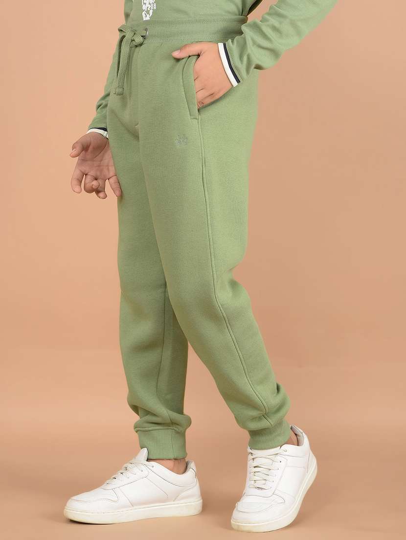 boys green solid jogger - 21646754 -  Standard Image - 1