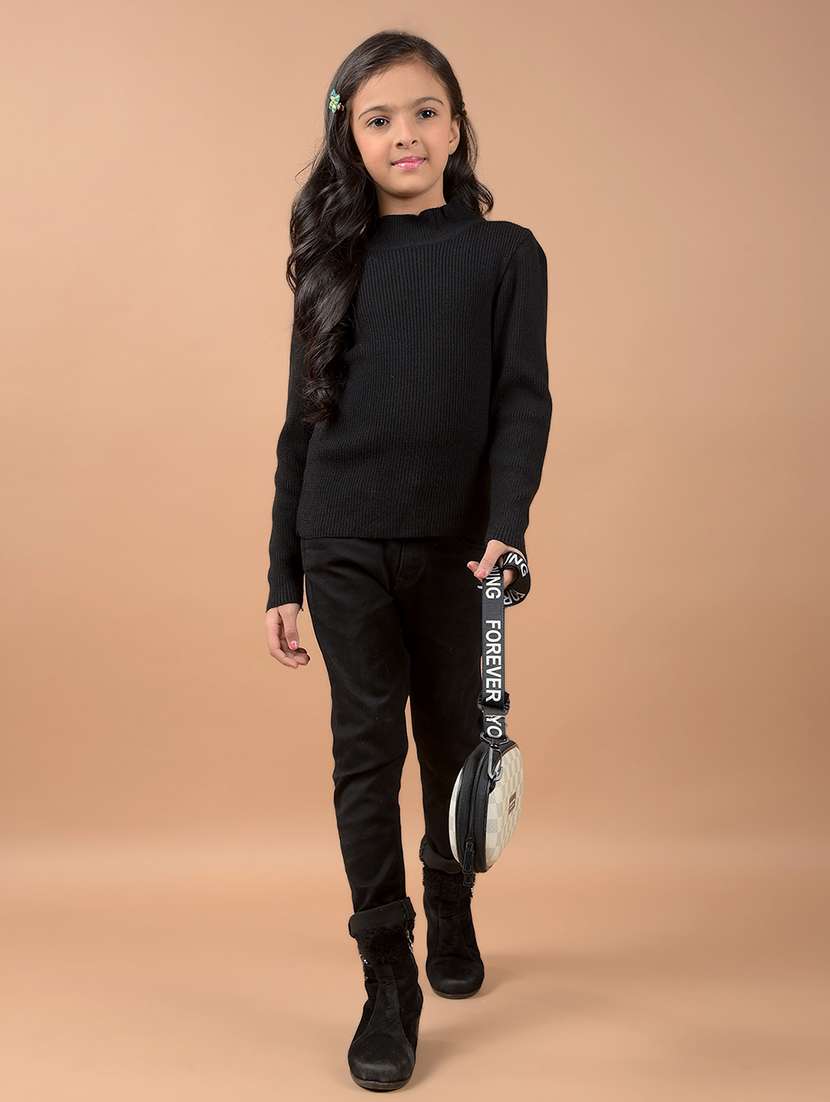 girls solids long sleeve sweater - 21646760 -  Standard Image - 4