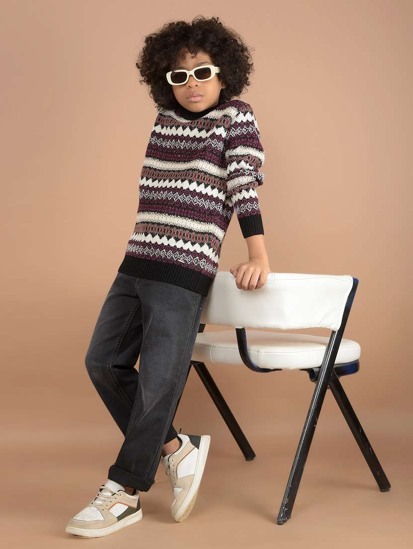 boys self design long sleeve sweaters - 21646764 - Standard Image - 4