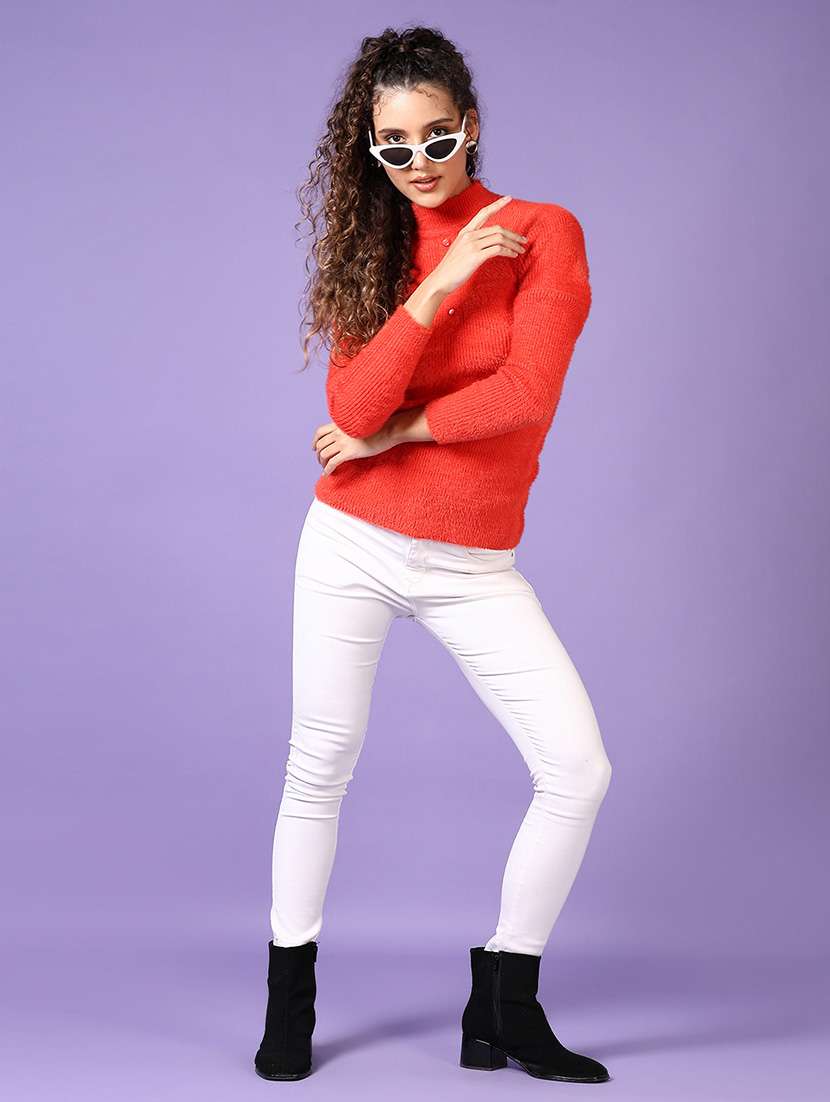 women solid long sleeves pullover - 21646904 -  Standard Image - 4