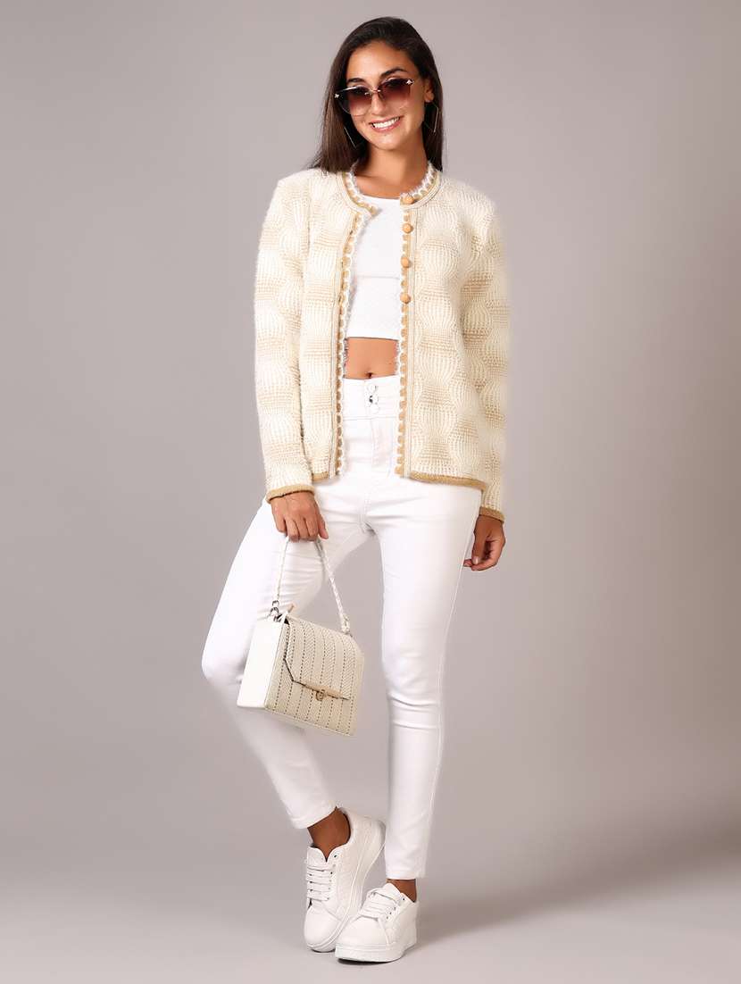 women self designed long sleeve cardigan - 21646908 -  Standard Image - 4