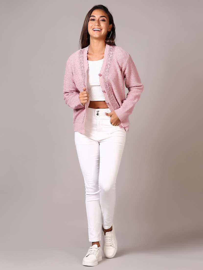 women self designed long sleeve cardigan - 21646909 -  Standard Image - 4