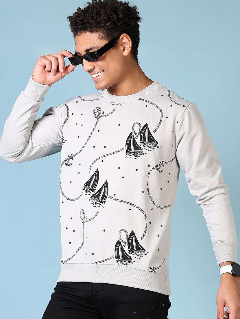 men long sleeves printed sweatshirt - 21646911 -  Standard Image - 1