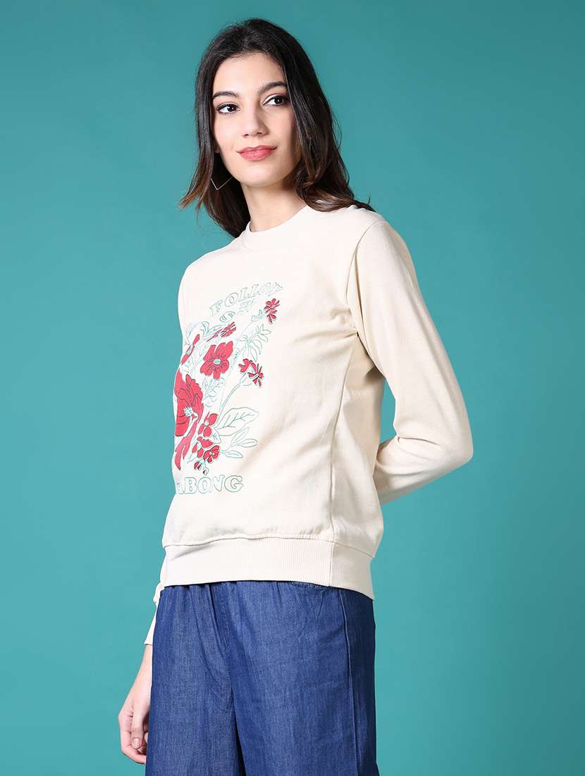 women front print long sleeve sweatshirt - 21646916 -  Standard Image - 1