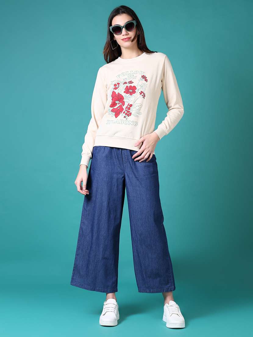 women front print long sleeve sweatshirt - 21646916 -  Standard Image - 4