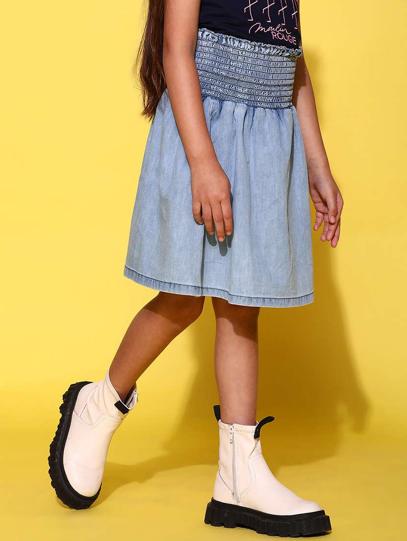 girls high rise solid a-line skirt - 21647078 -  Standard Image - 1