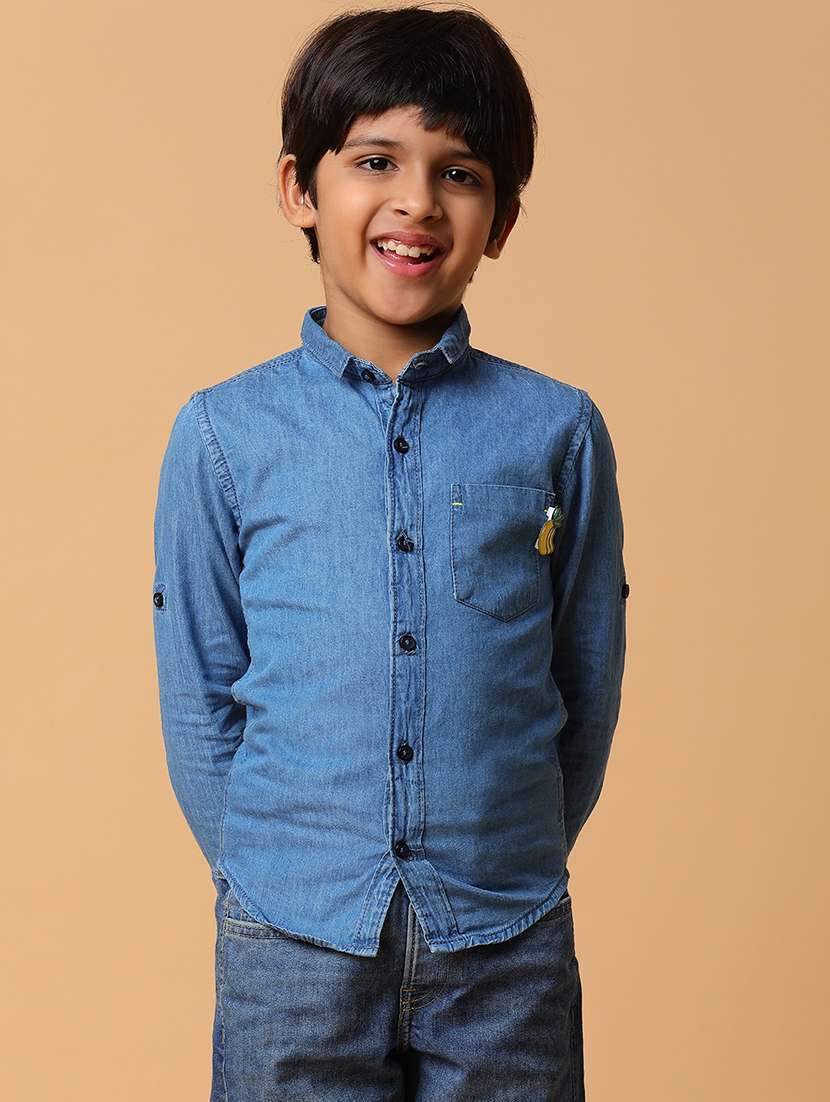 kids long sleeves solid shirt