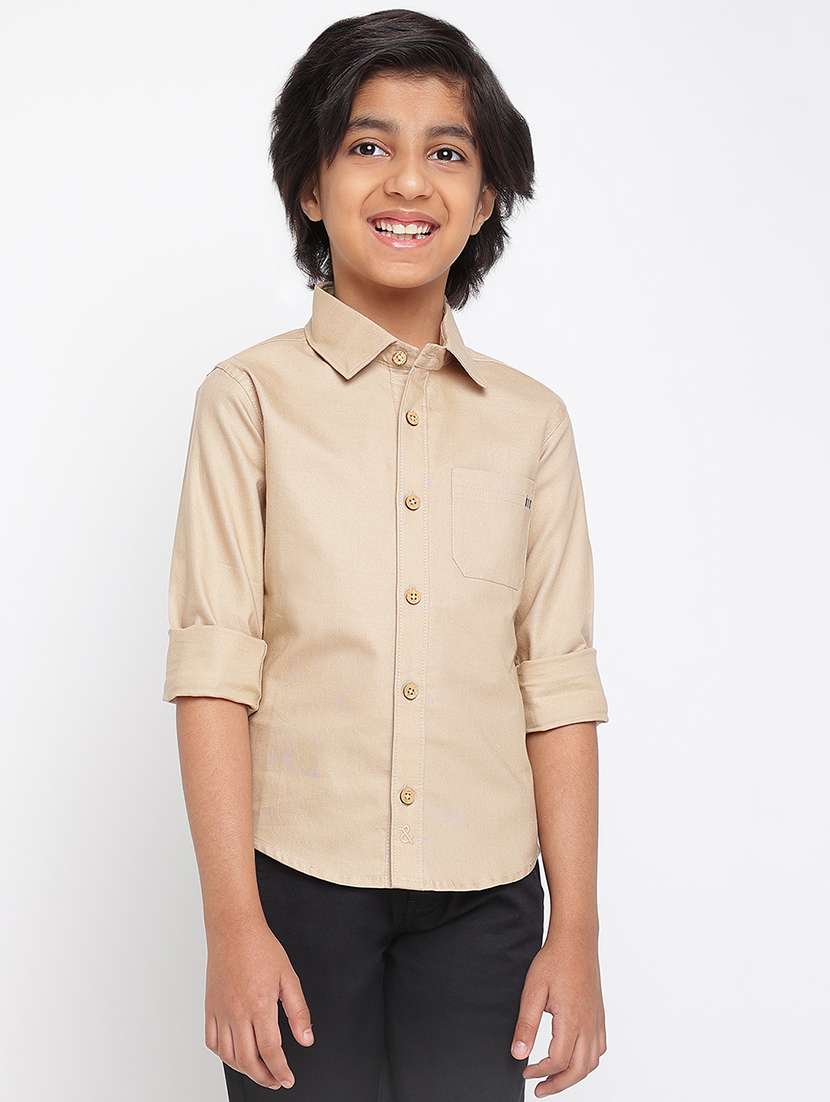 kids long sleeves solid shirt