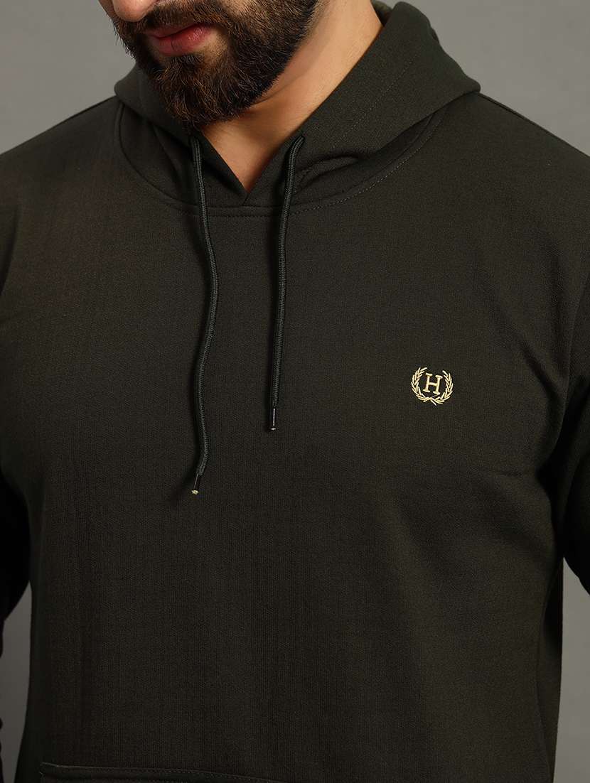 men solid regular fit hooded sweatshirt - 21647104 -  Standard Image - 4