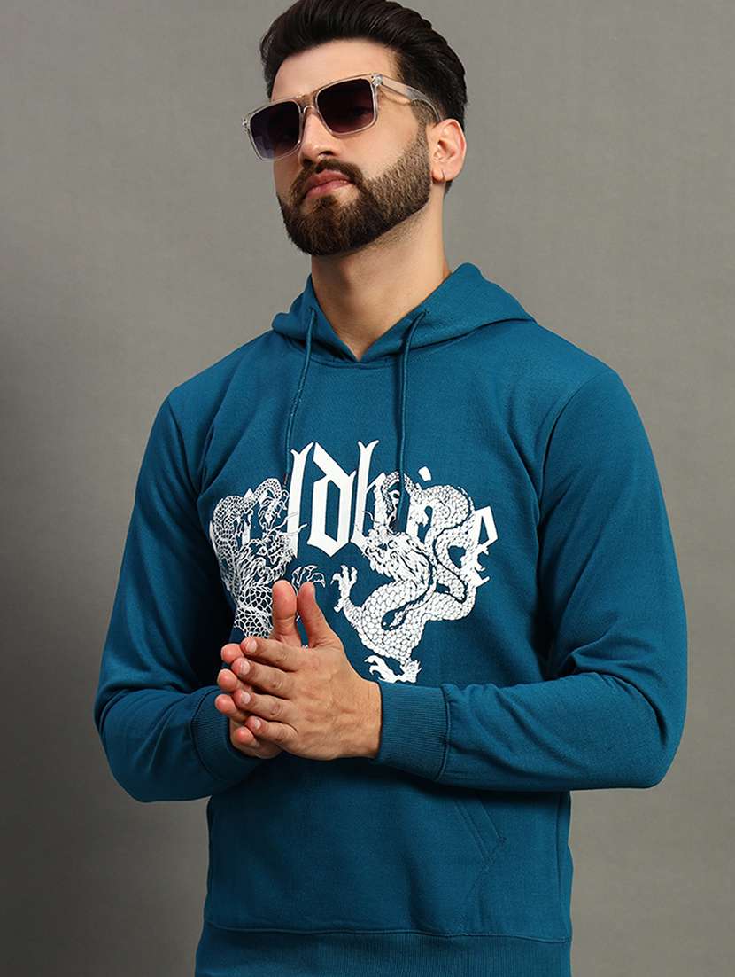 men front print regular fit sweatshirt