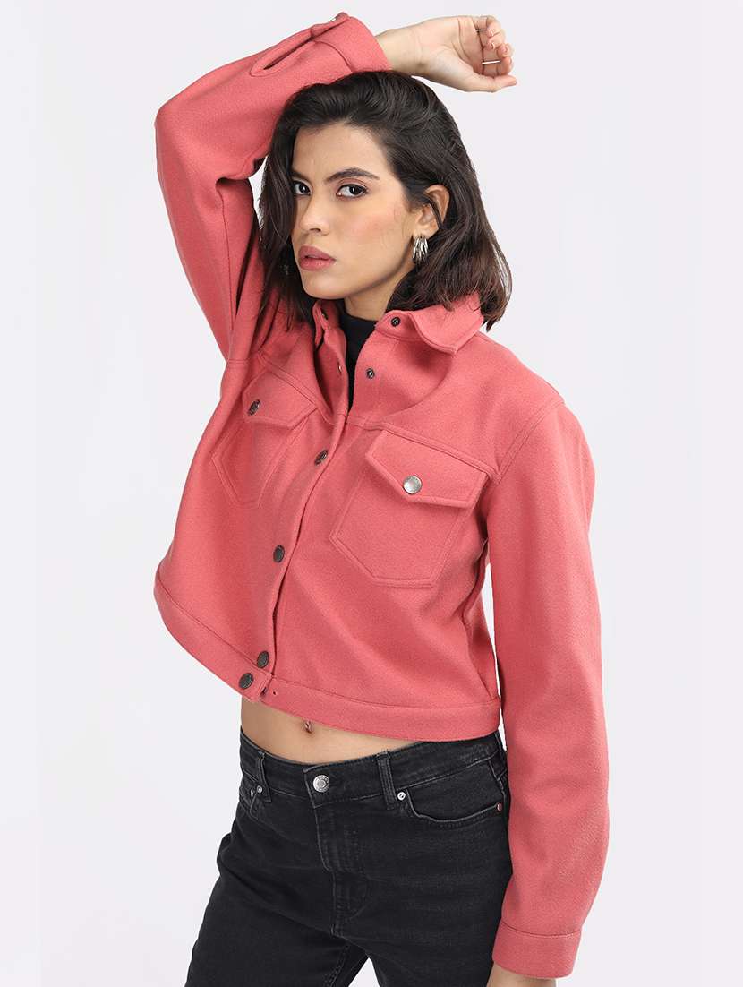 women solid long sleeve jacket - 21647143 -  Standard Image - 1