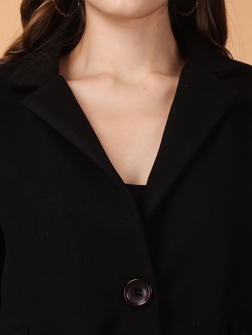 women lapel neck solid trench coat - 21647158 - Standard Image - 4