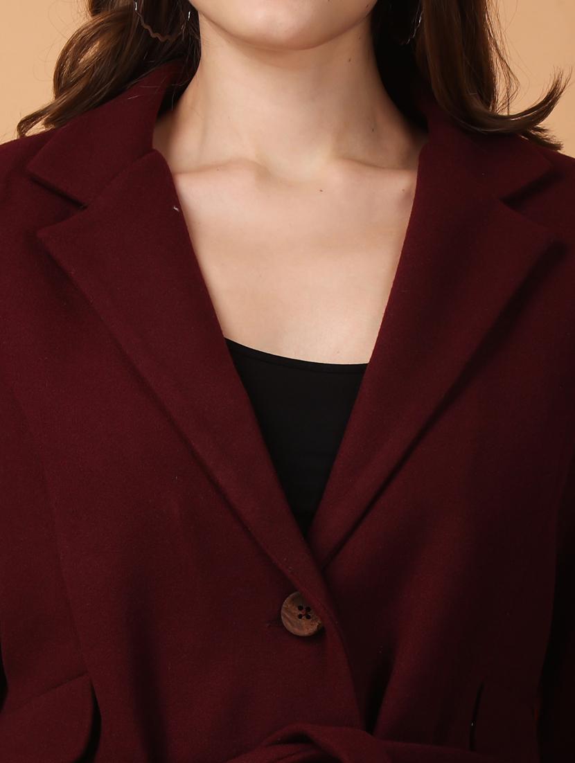 women lapel neck solid trench coat - 21647159 - Standard Image - 4