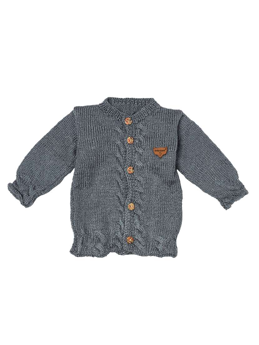 girls self design long sleeve cardigans - 21647217 -  Standard Image - 1