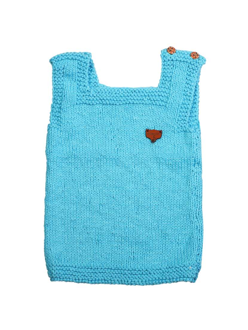 girls self design sleeveless sweater - 21647226 - Standard Image - 1