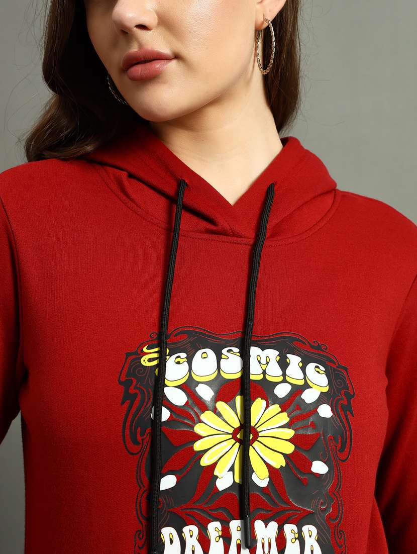 women front print hooded sweatshirt - 21647233 -  Standard Image - 4