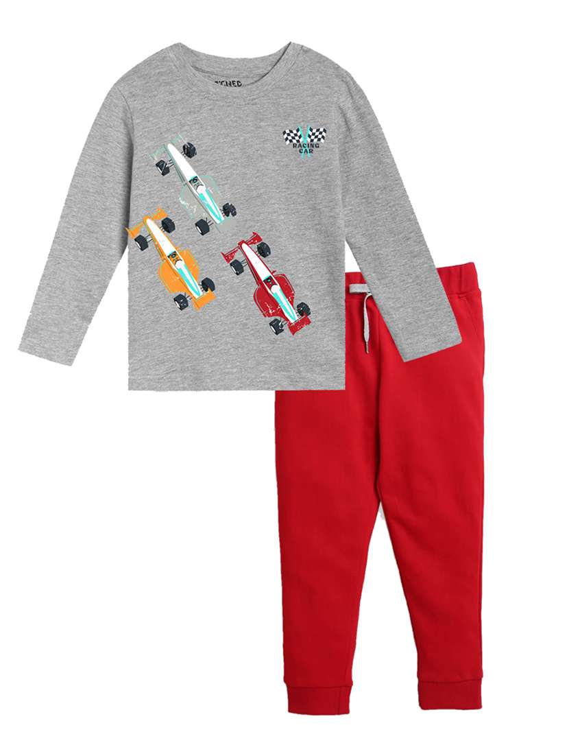 boys printed t-shirt & joggers set