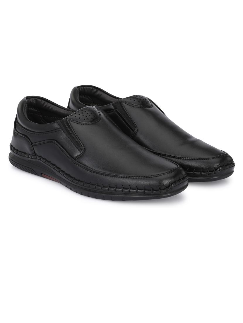men black plain slip on formal shoes - 21647299 -  Standard Image - 1