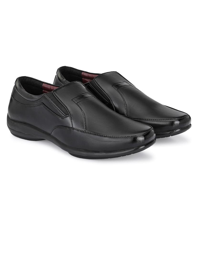 men black plain slip on formal shoes - 21647300 - Standard Image - 1