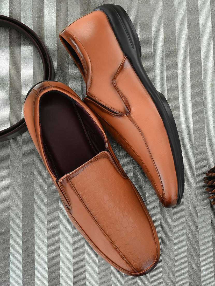 men plain slip on formal shoes