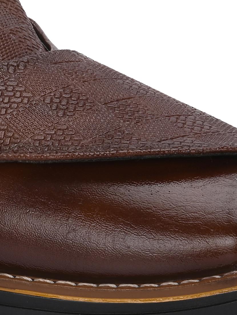 men plain back strap sandals - 21647316 - Standard Image - 4