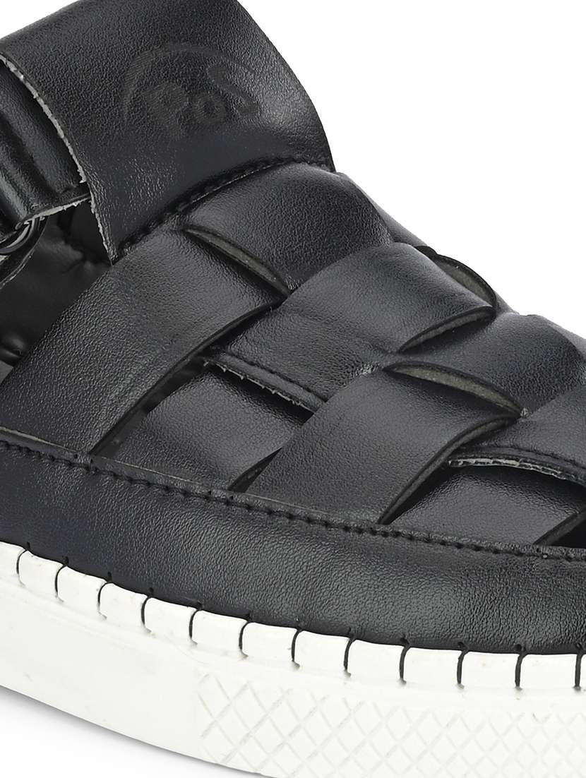 men plain slip on velcro sandals - 21647327 - Standard Image - 4