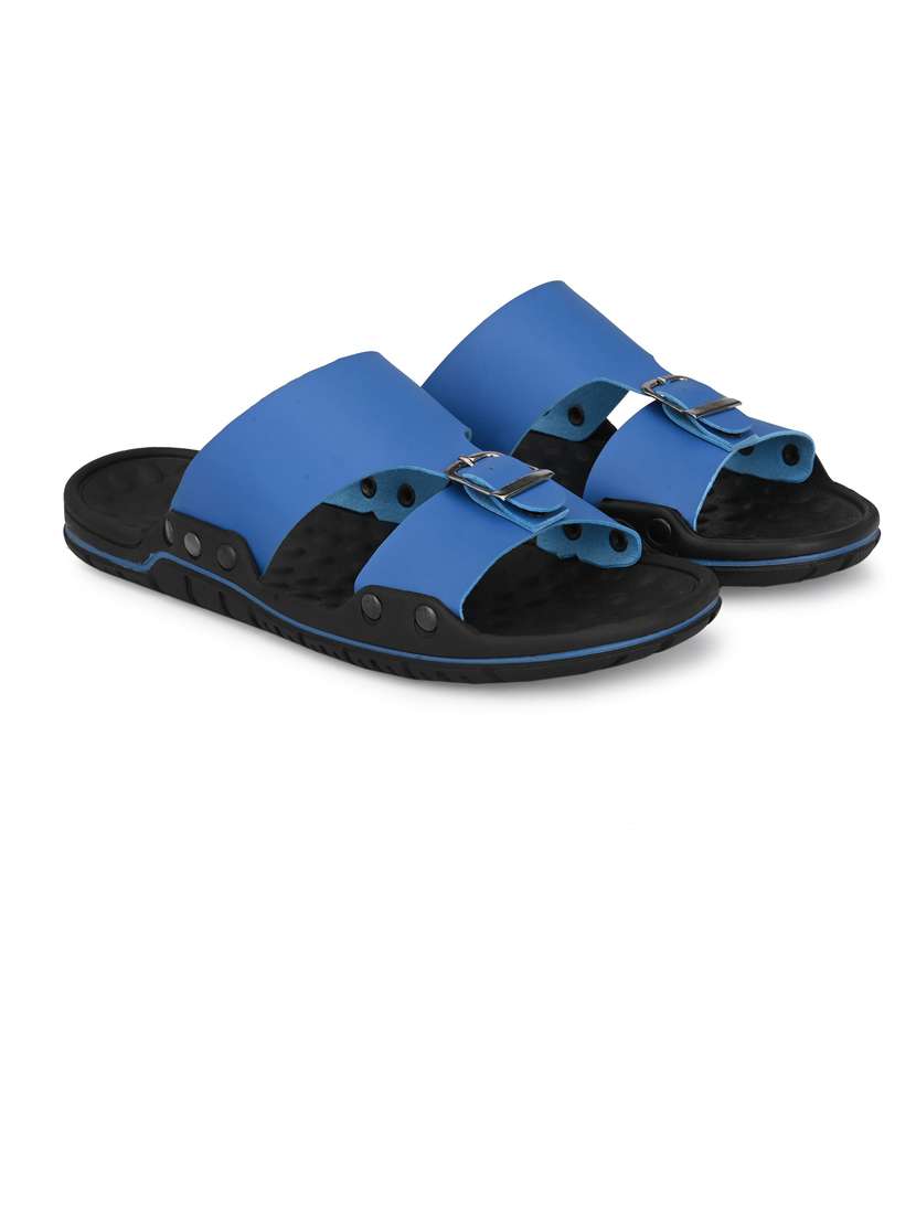 men light blue slip on sandals - 21647328 -  Standard Image - 1