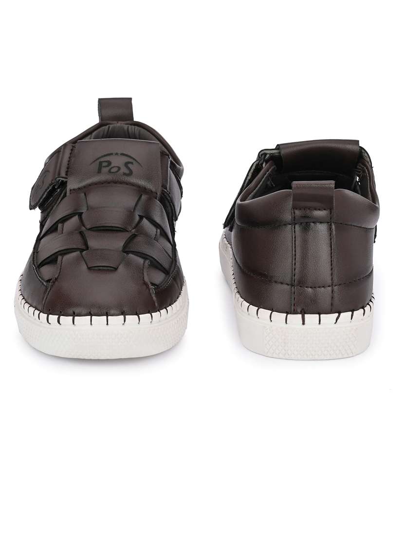 men plain slip on velcro sandals - 21647334 - Standard Image - 1