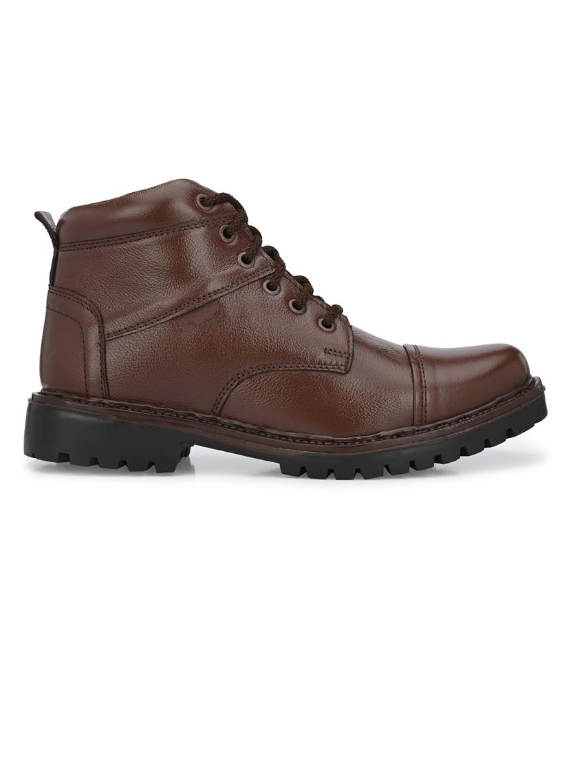 men brown lace up boots - 21647362 - Standard Image - 1