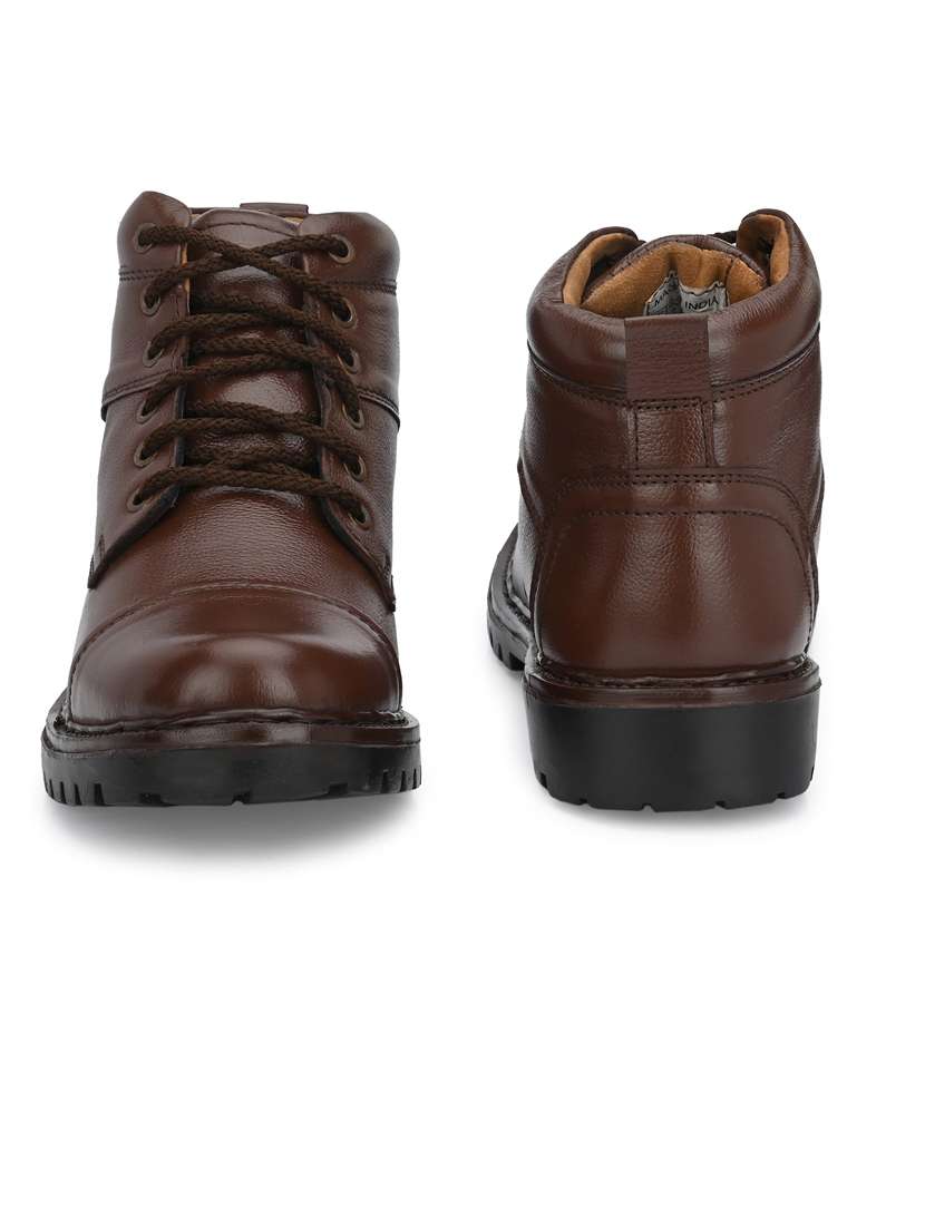 men brown lace up boots - 21647362 - Standard Image - 4