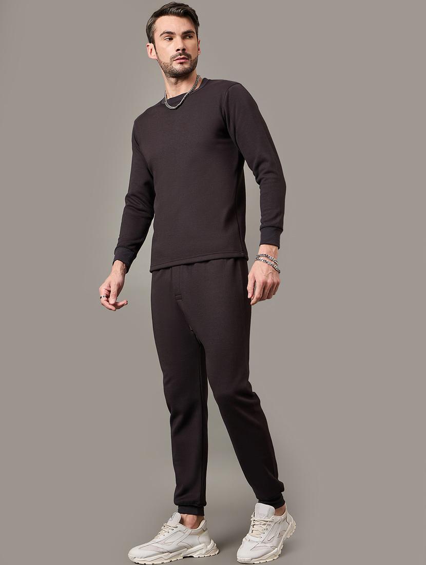 men solid fleece thermal set - 21647391 -  Standard Image - 1