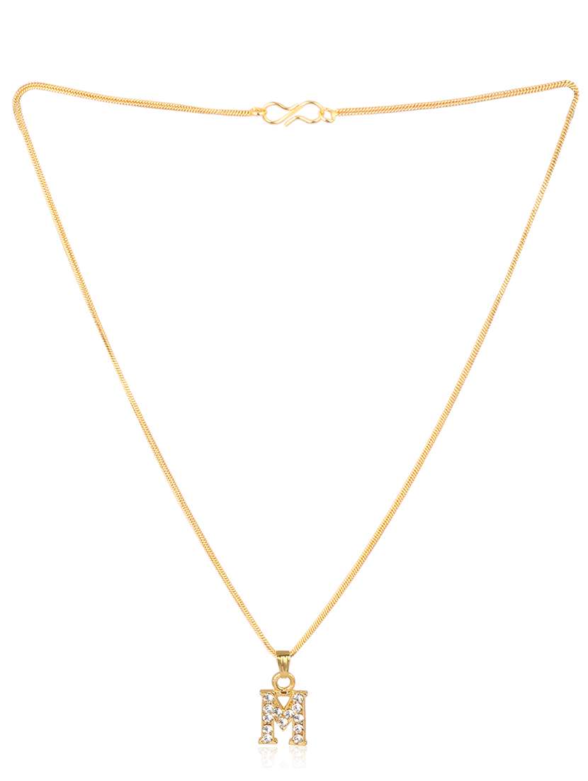 men personalized letter pendant with chain - 21647405 -  Standard Image - 1
