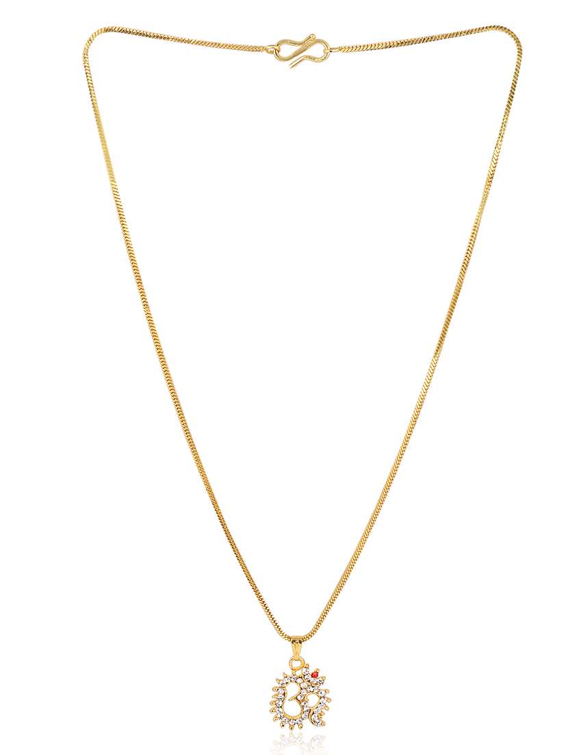 men sacred om pendant with chain - 21647409 -  Standard Image - 1
