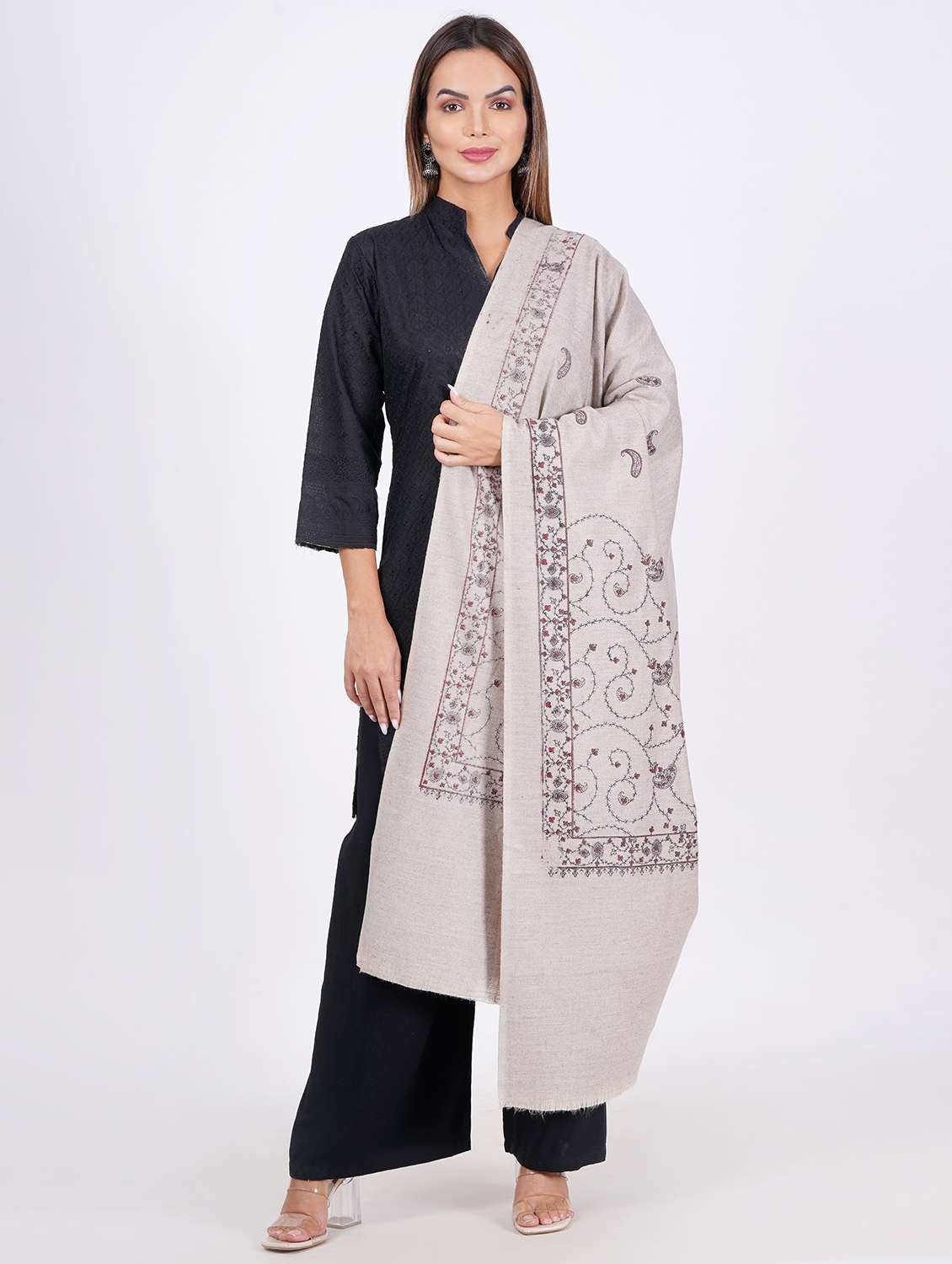 women elegant self design shawls  - 21647980 -  Standard Image - 1