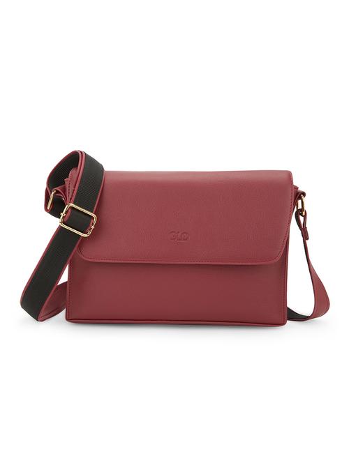 women maroon leatherette solid sling bag - 21648269 -  Standard Image - 0