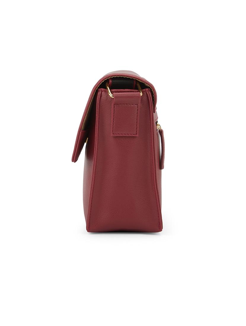 women maroon leatherette solid sling bag - 21648269 - Standard Image - 4