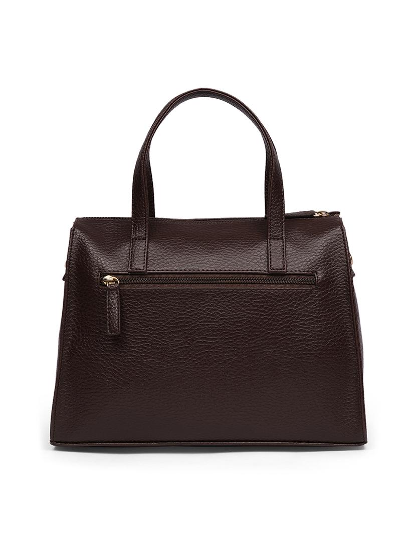 women brown leatherette textured handbag - 21648270 - Standard Image - 1