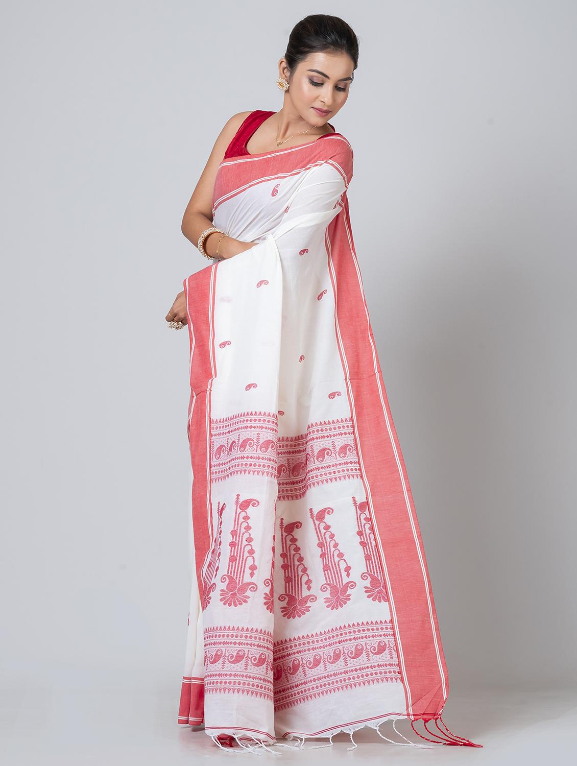 women self design handloom saree with blouse - 21648370 - Standard Image - 1