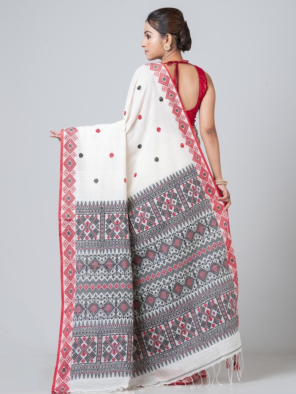 women self design handloom saree with blouse - 21648381 -  Standard Image - 1