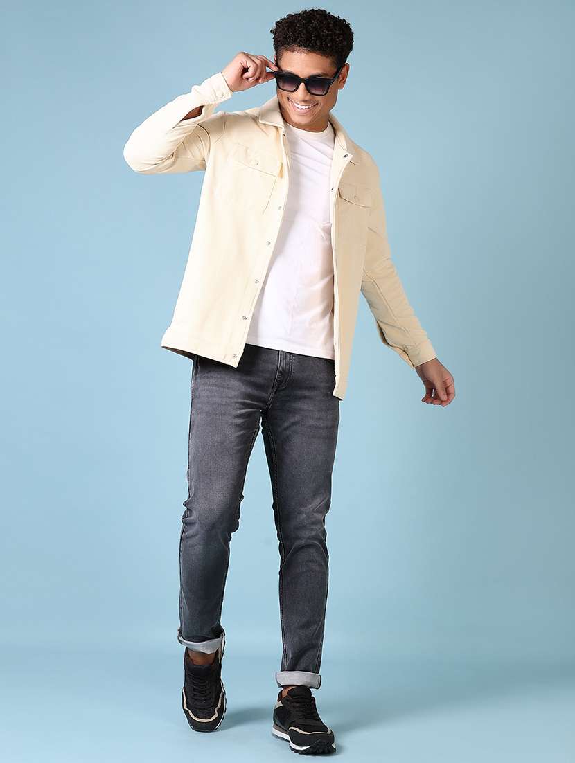 men solid long sleeve shacket - 21648464 -  Standard Image - 4