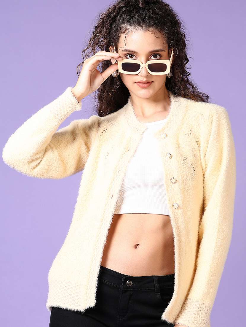 women self designed long sleeve cardigan - 21648471 -  Standard Image - 1