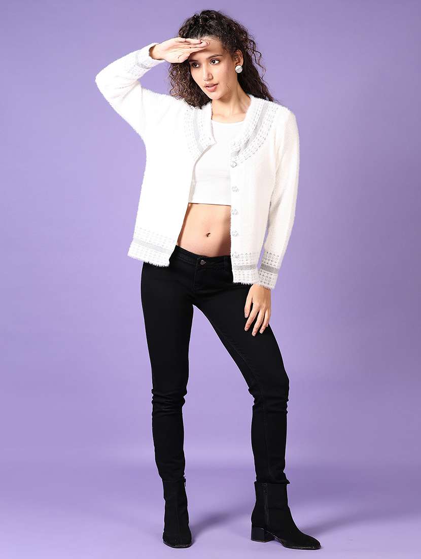 women self designed long sleeve cardigan - 21648488 -  Standard Image - 4